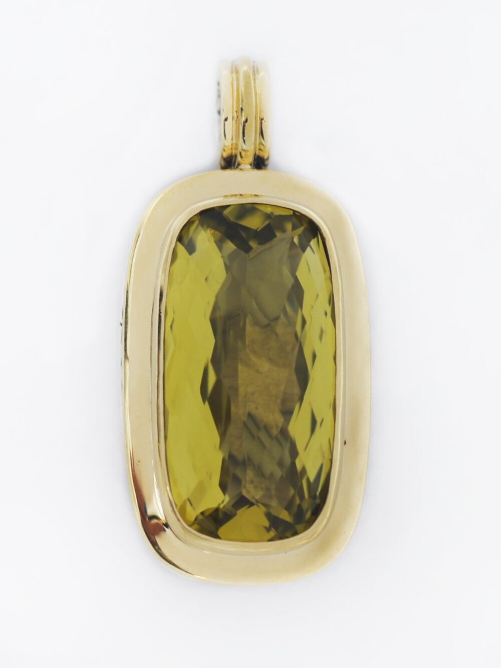 David Yurman 925 Silver 18K Elongated Albion Peridot Pendant